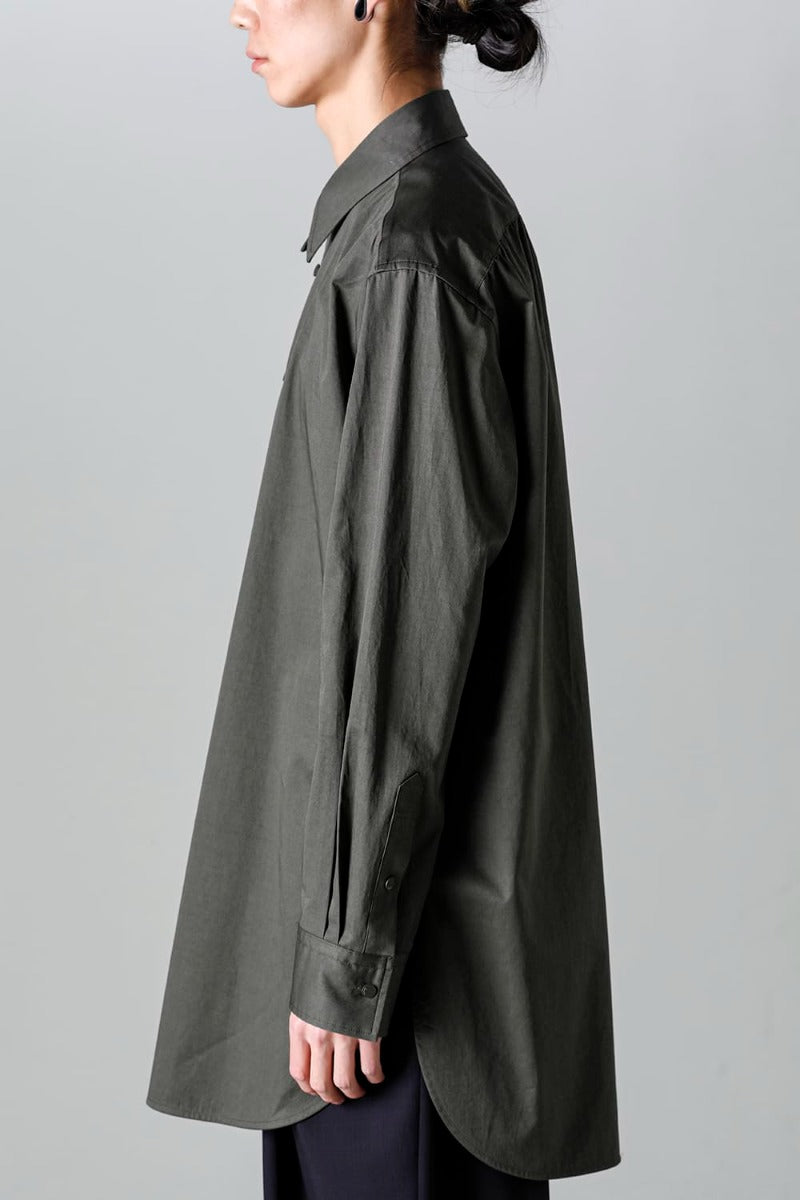 Middle Length Shirt Olive Charcoal