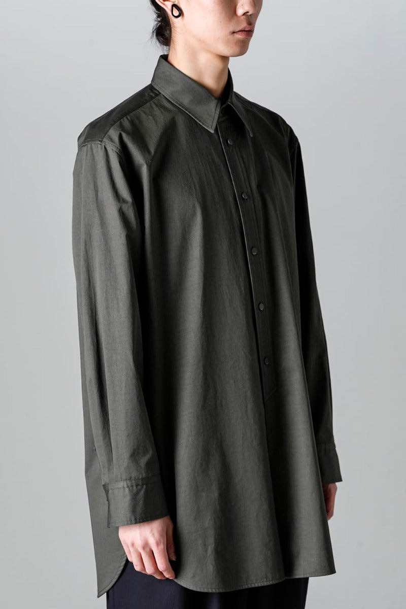 Middle Length Shirt Olive Charcoal