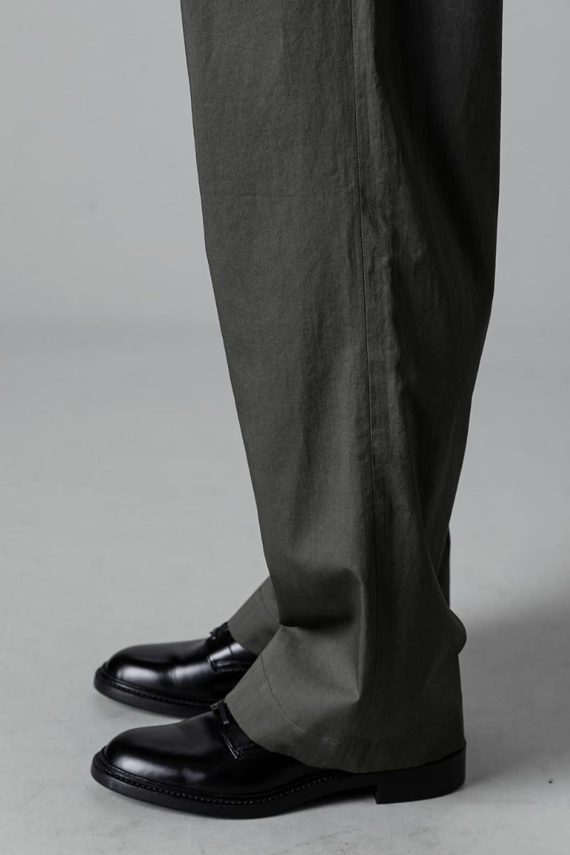 Semi Flared Relaxed Pants Olive Charcoal