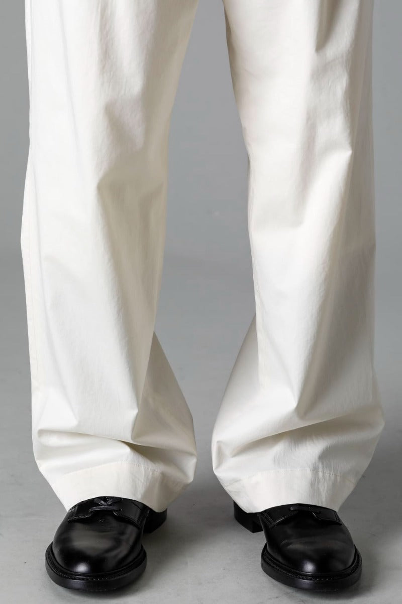 Semi Flared Relaxed Pants Ivory