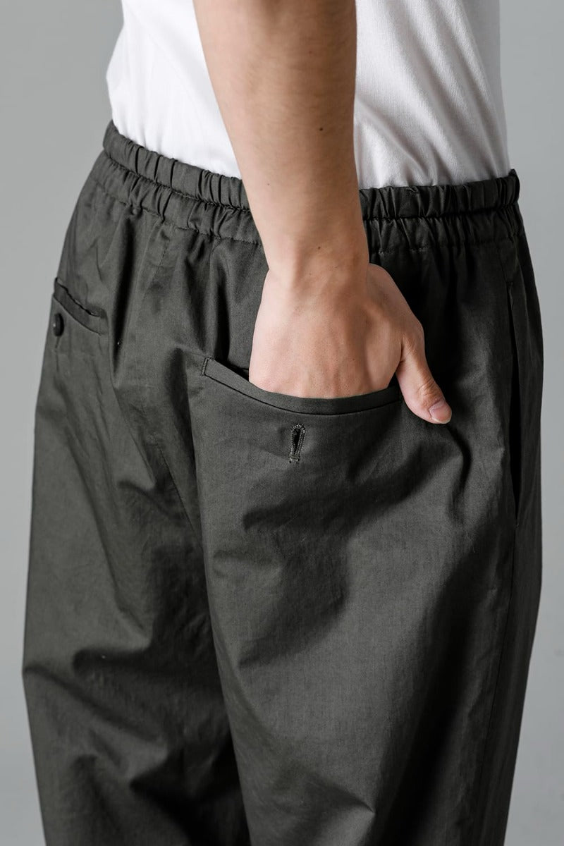 Semi Flared Relaxed Pants Olive Charcoal