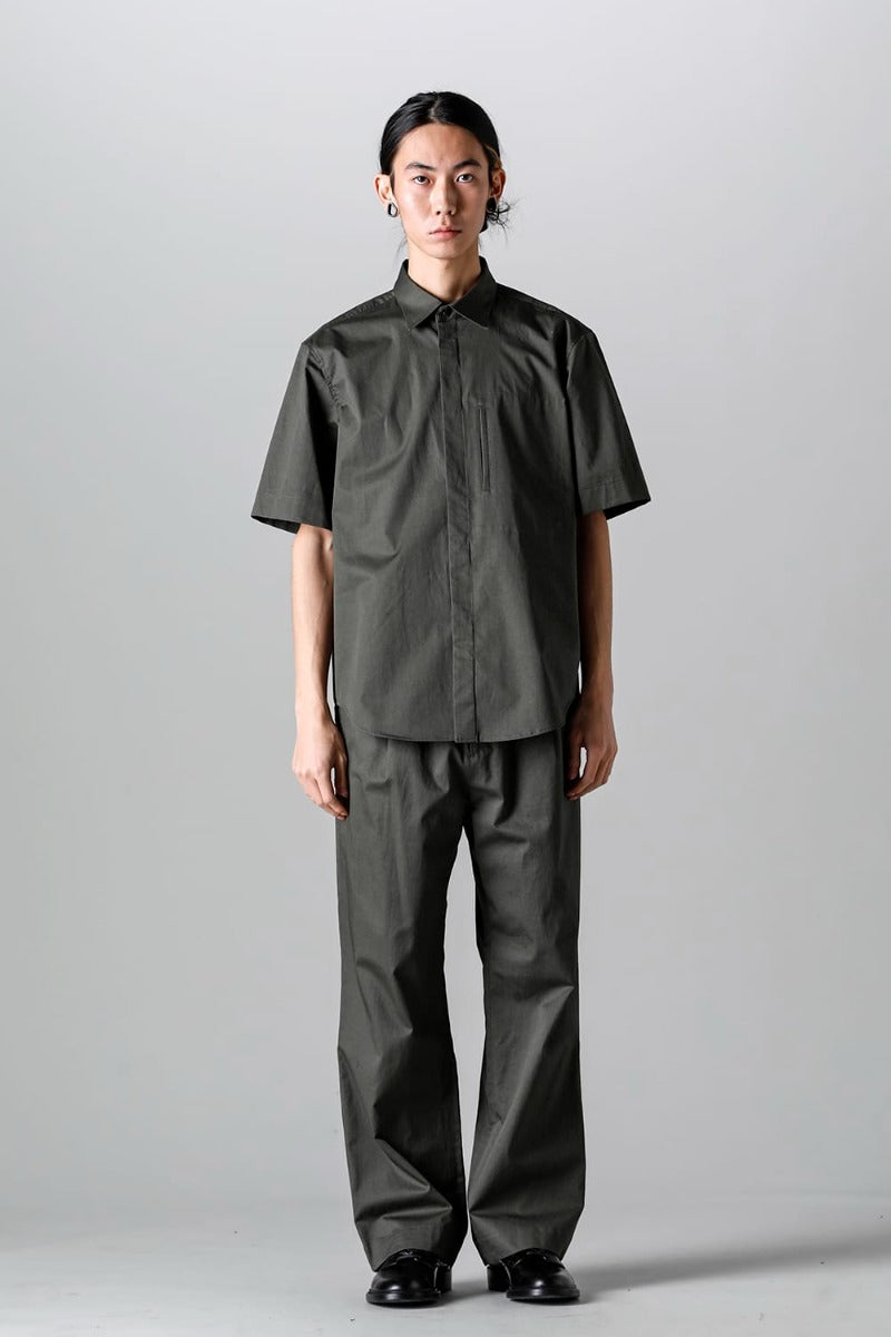 Semi Flared Relaxed Pants Olive Charcoal