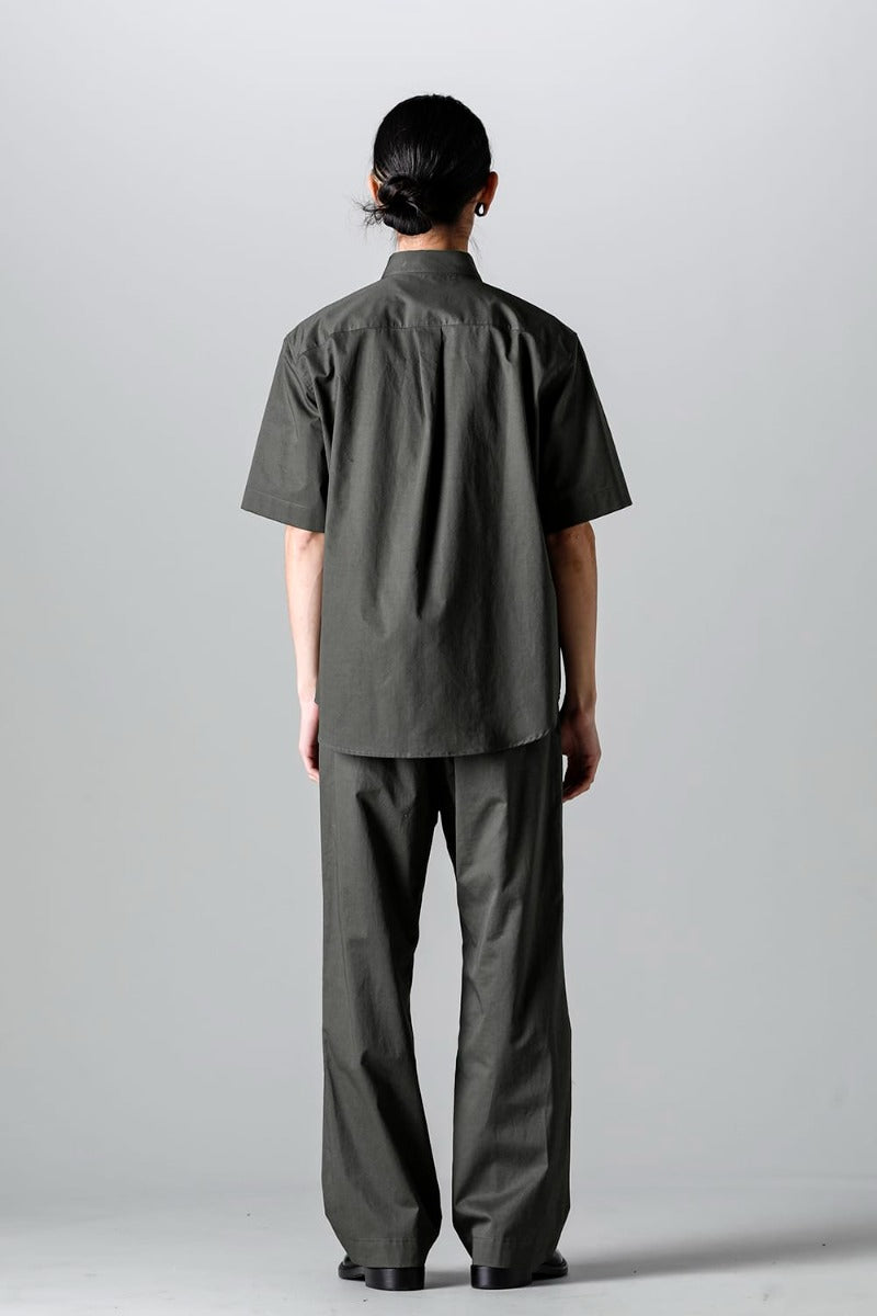 Semi Flared Relaxed Pants Olive Charcoal