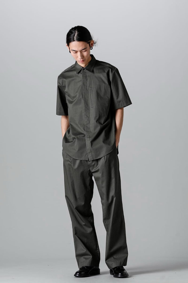 Semi Flared Relaxed Pants Olive Charcoal