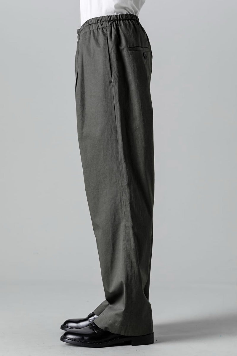 Semi Flared Relaxed Pants Olive Charcoal