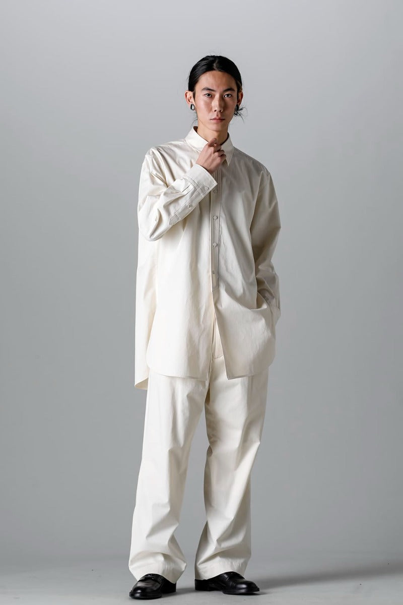 Semi Flared Relaxed Pants Ivory