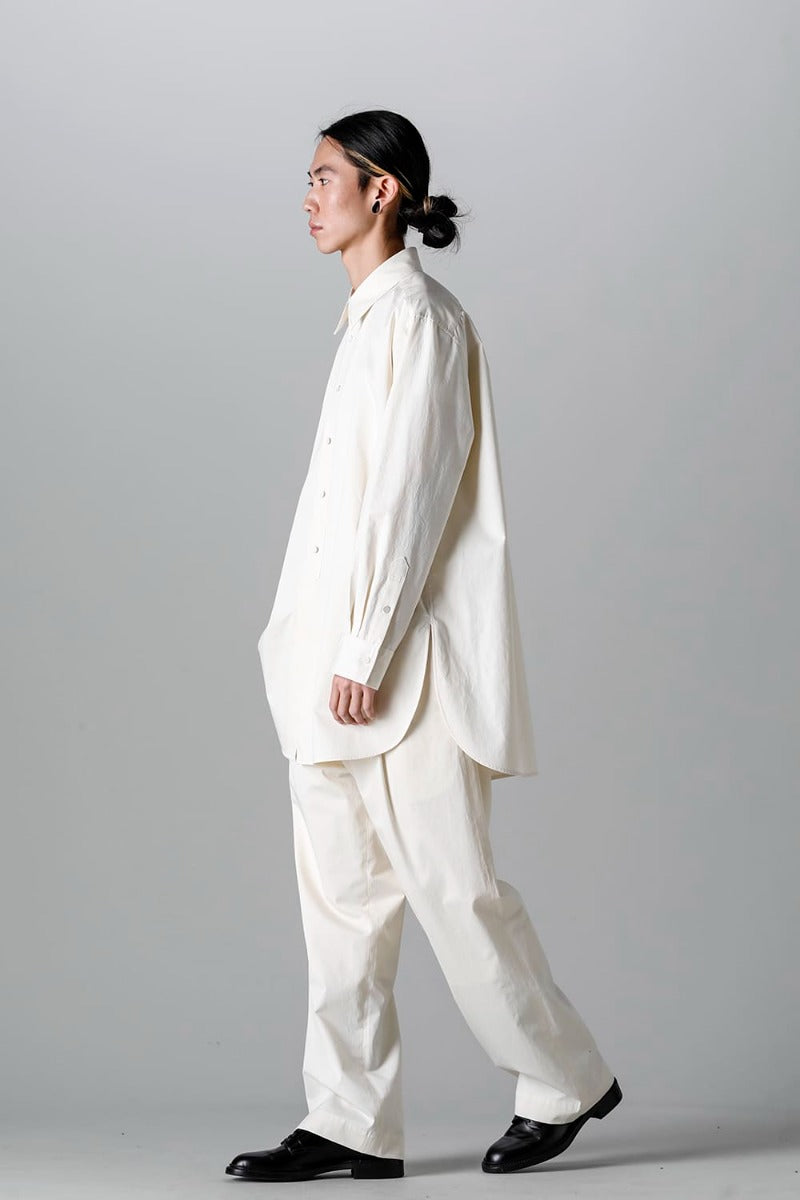 Semi Flared Relaxed Pants Ivory
