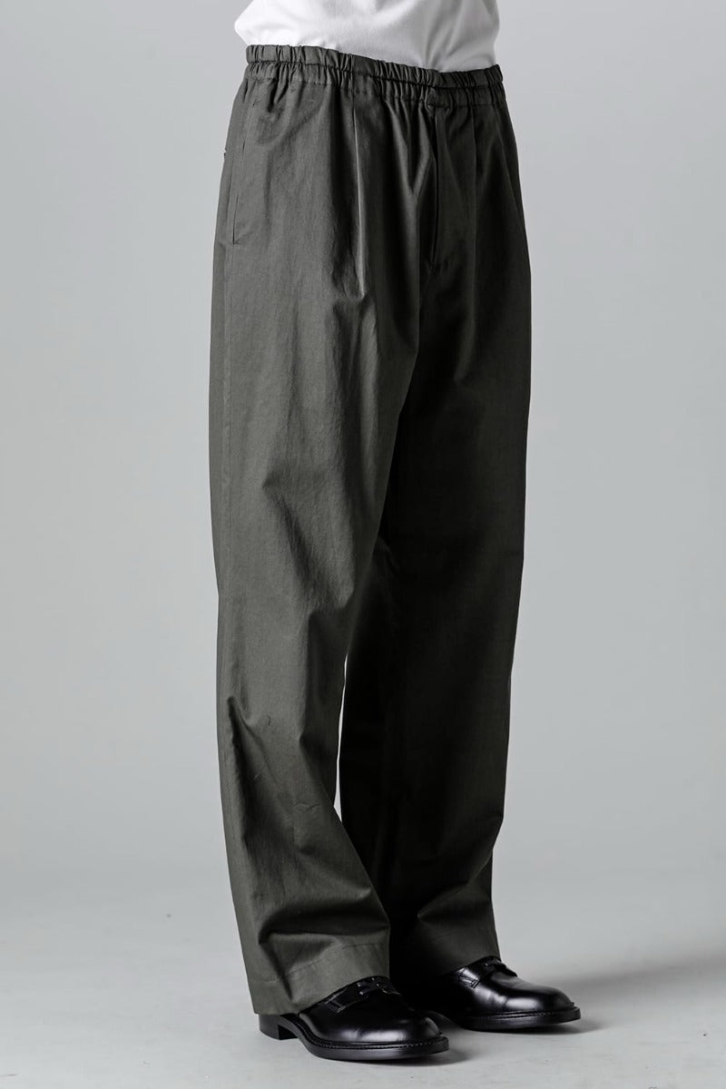 Semi Flared Relaxed Pants Olive Charcoal
