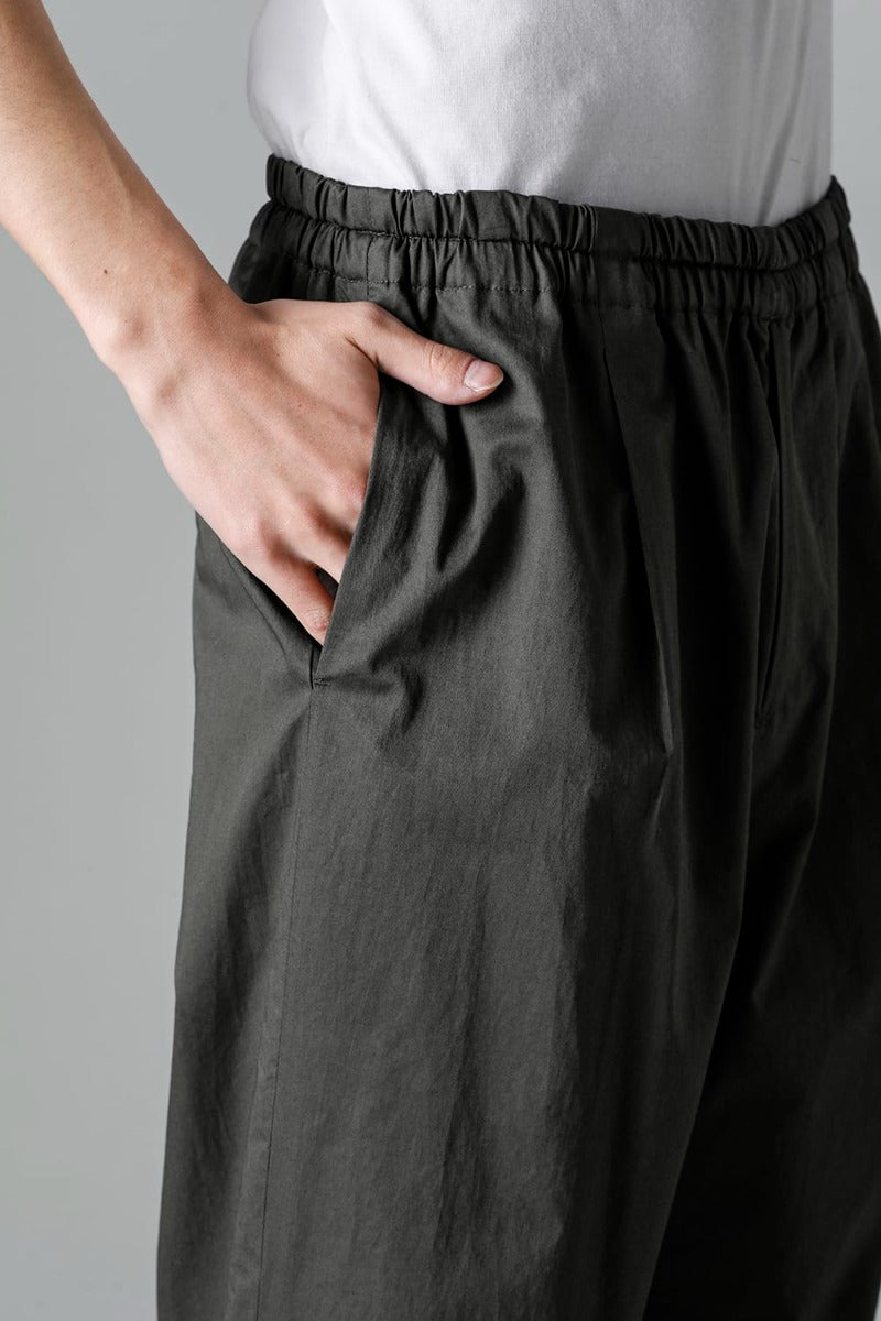 Semi Flared Relaxed Pants Olive Charcoal