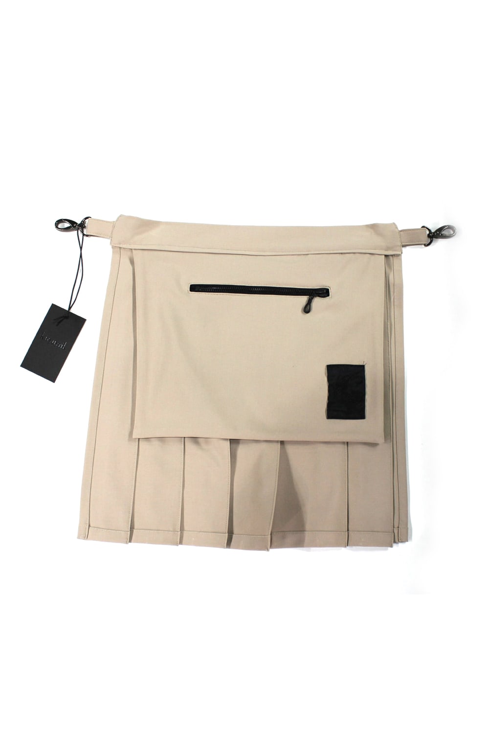 プリーツ バムフラップ ベージュ