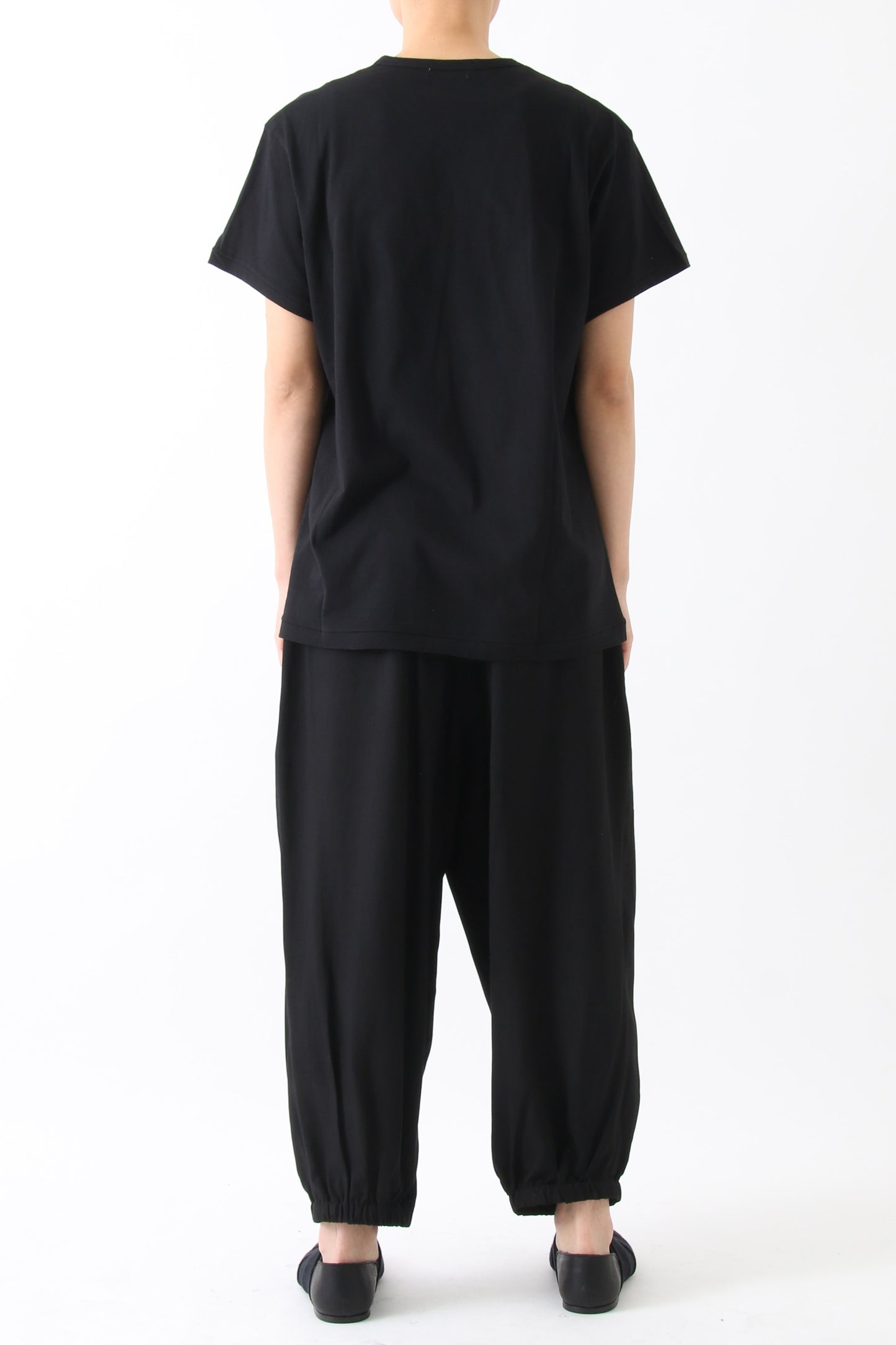 Switched Part Back Pockets Gabardine Pants