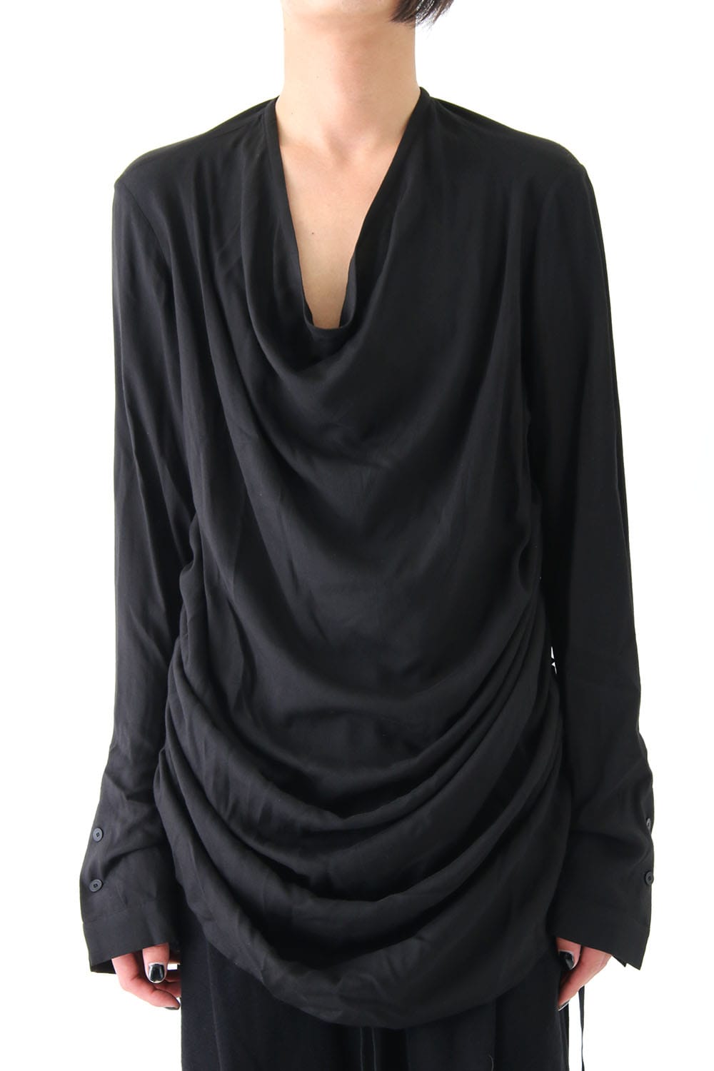 17PFW Shirring Shirt BLACK