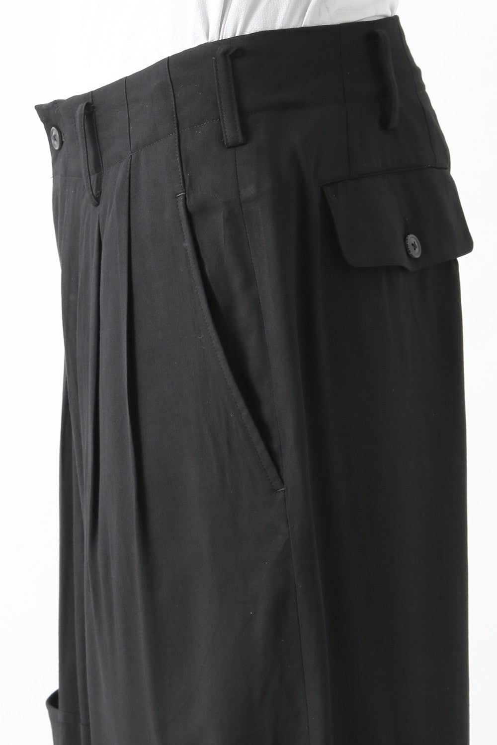 Switched Part Back Pockets Gabardine Pants