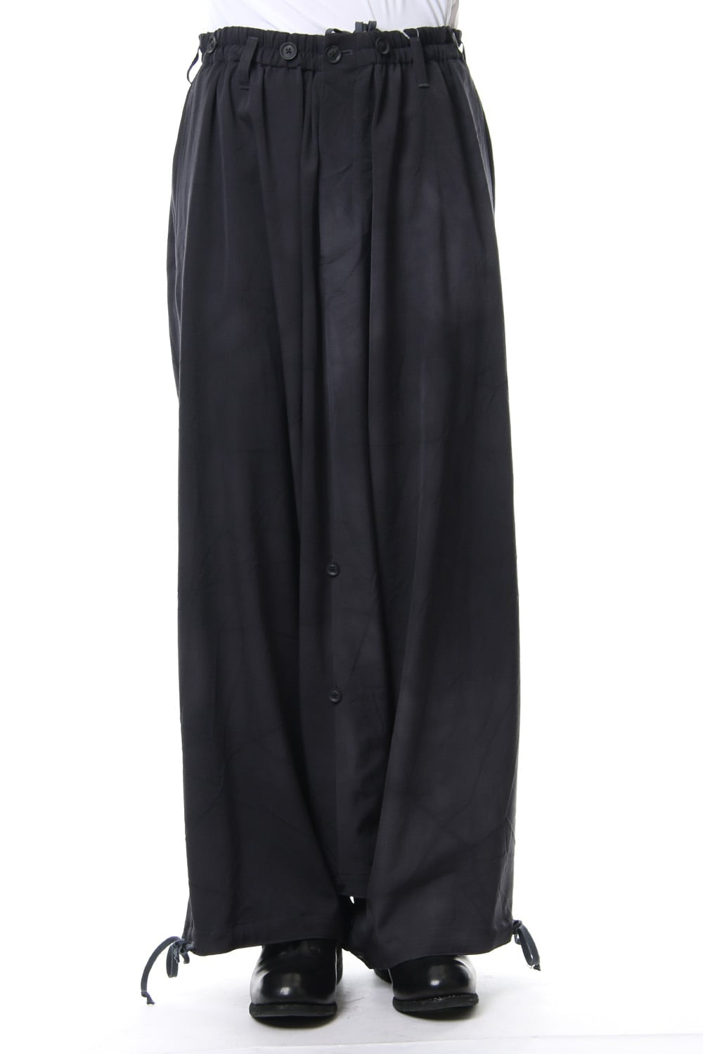 Sarouel Skirt Uneven Dyeing Wrinkled Gabardine 