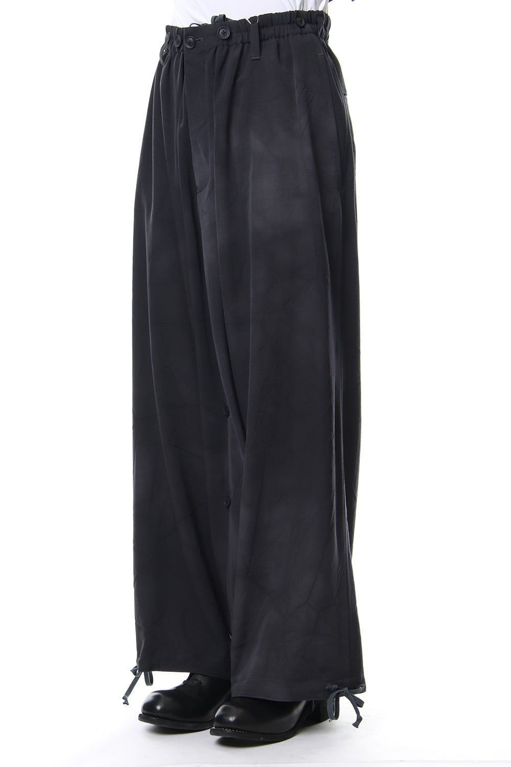 Sarouel Skirt Uneven Dyeing Wrinkled Gabardine 