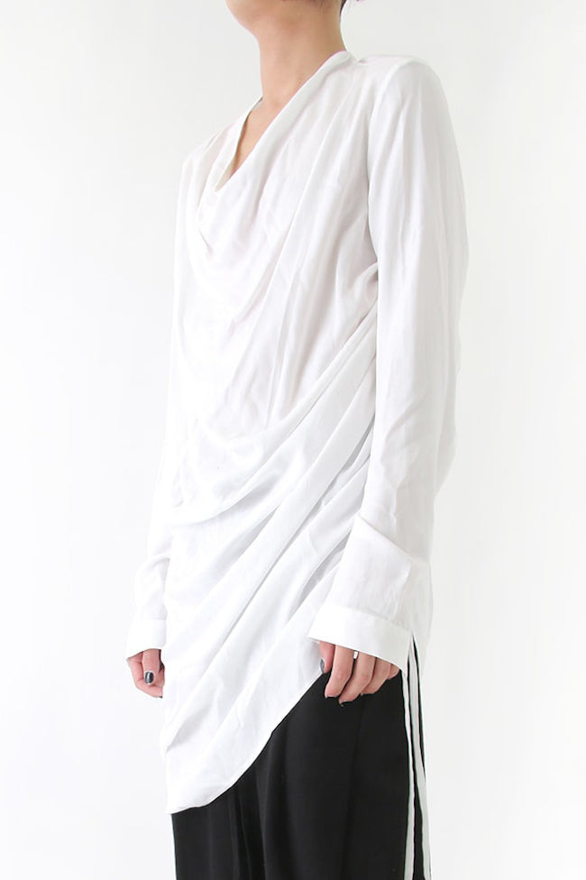 17PFW Shirring Shirt WHITE