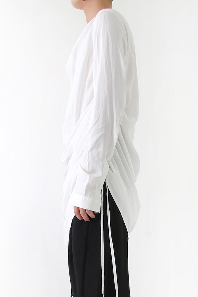 17PFW Shirring Shirt WHITE