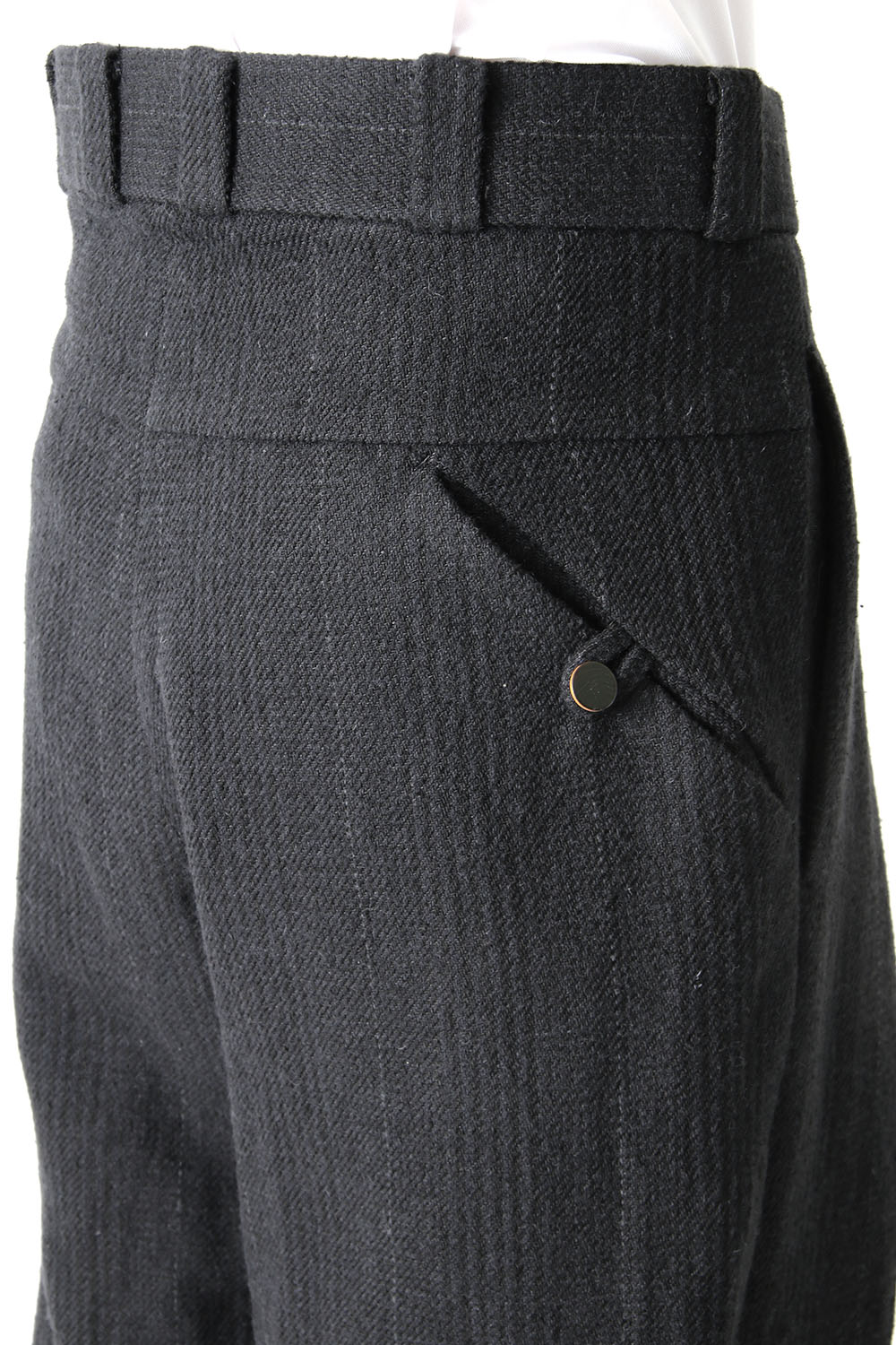 Cropped Pants Silk Linen Wool Stripe