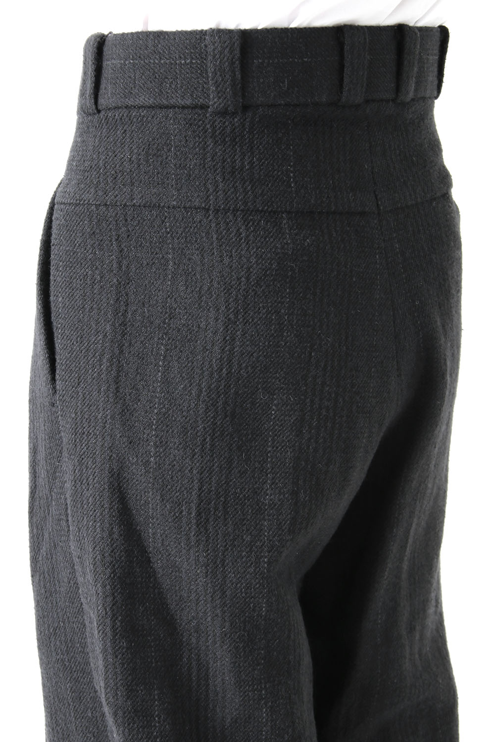 Cropped Pants Silk Linen Wool Stripe