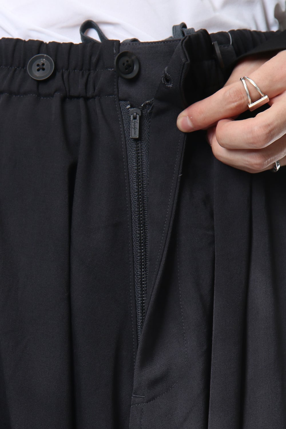 Sarouel Skirt Uneven Dyeing Wrinkled Gabardine 