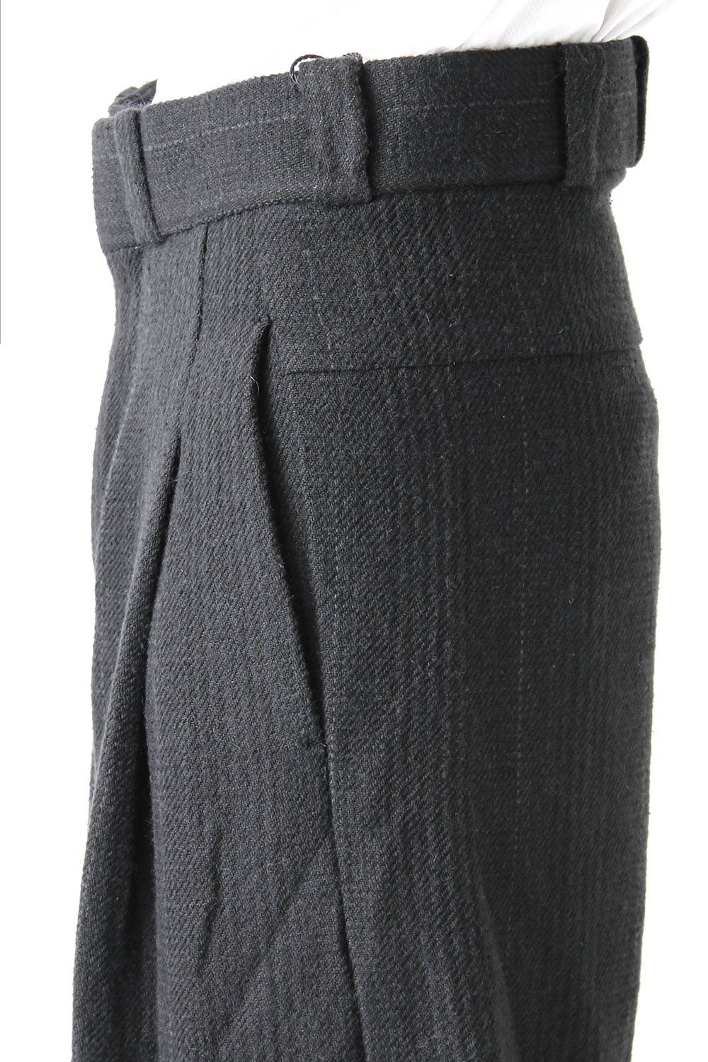 Cropped Pants Silk Linen Wool Stripe