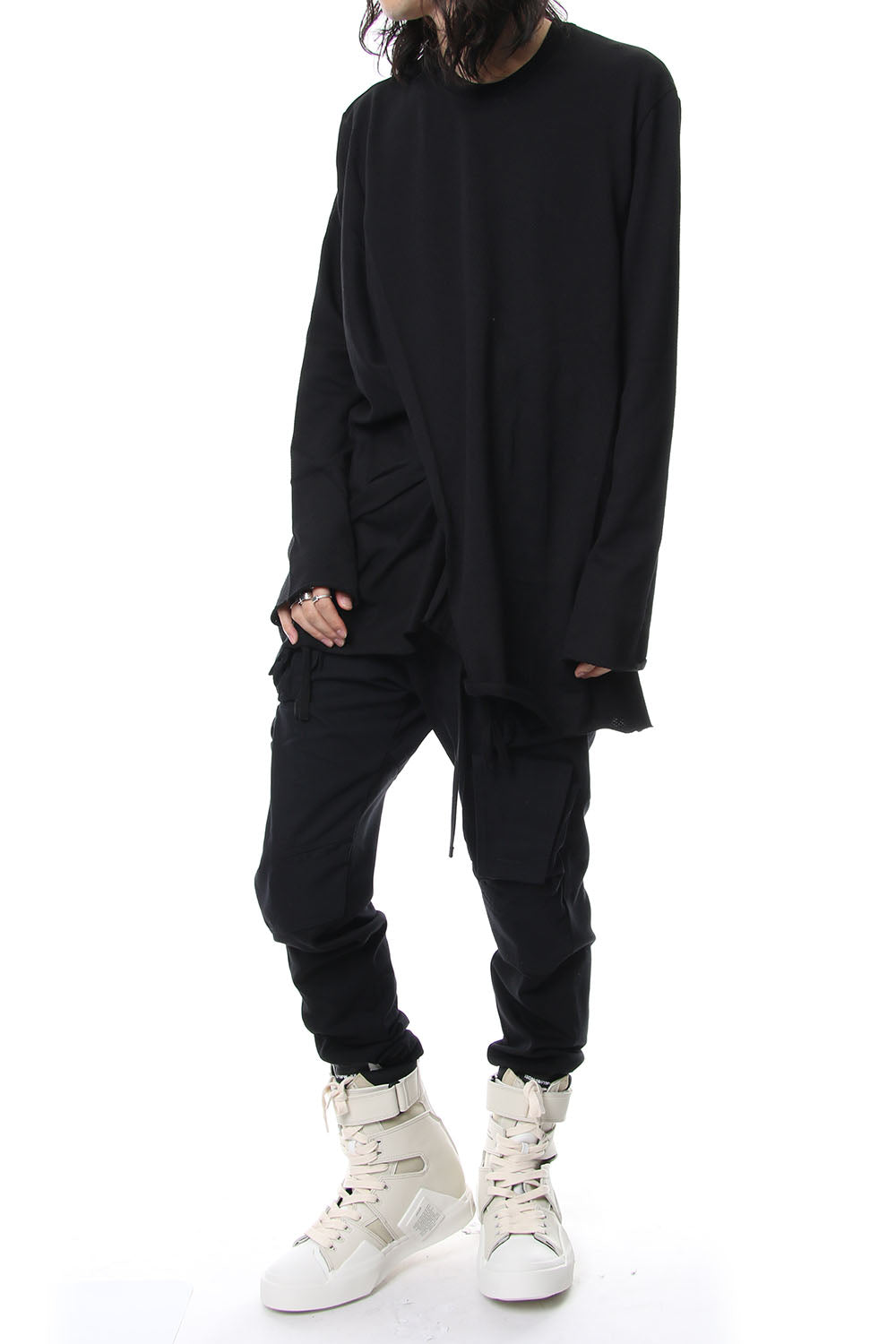 Shirring Long Sleeve T-shirt