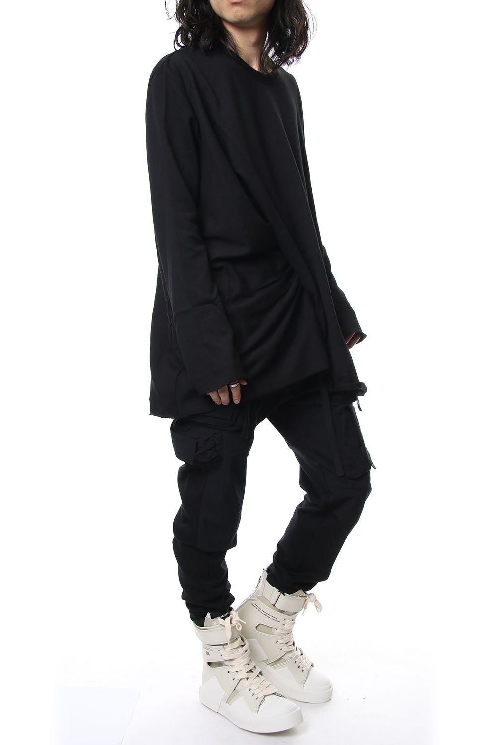 Shirring Long Sleeve T-shirt