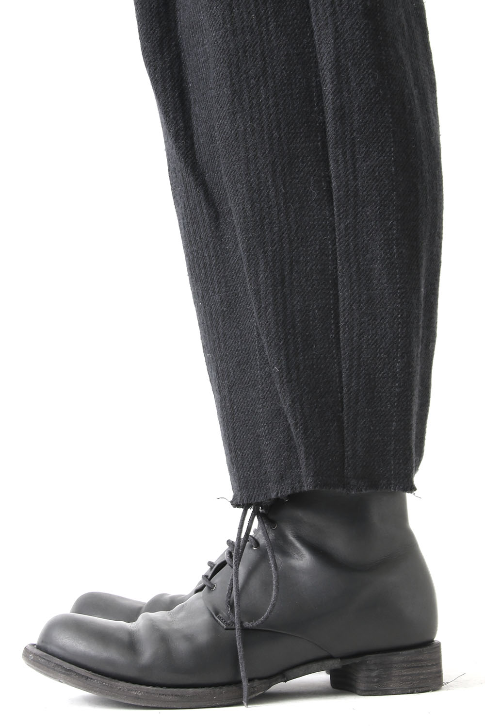 Cropped Pants Silk Linen Wool Stripe