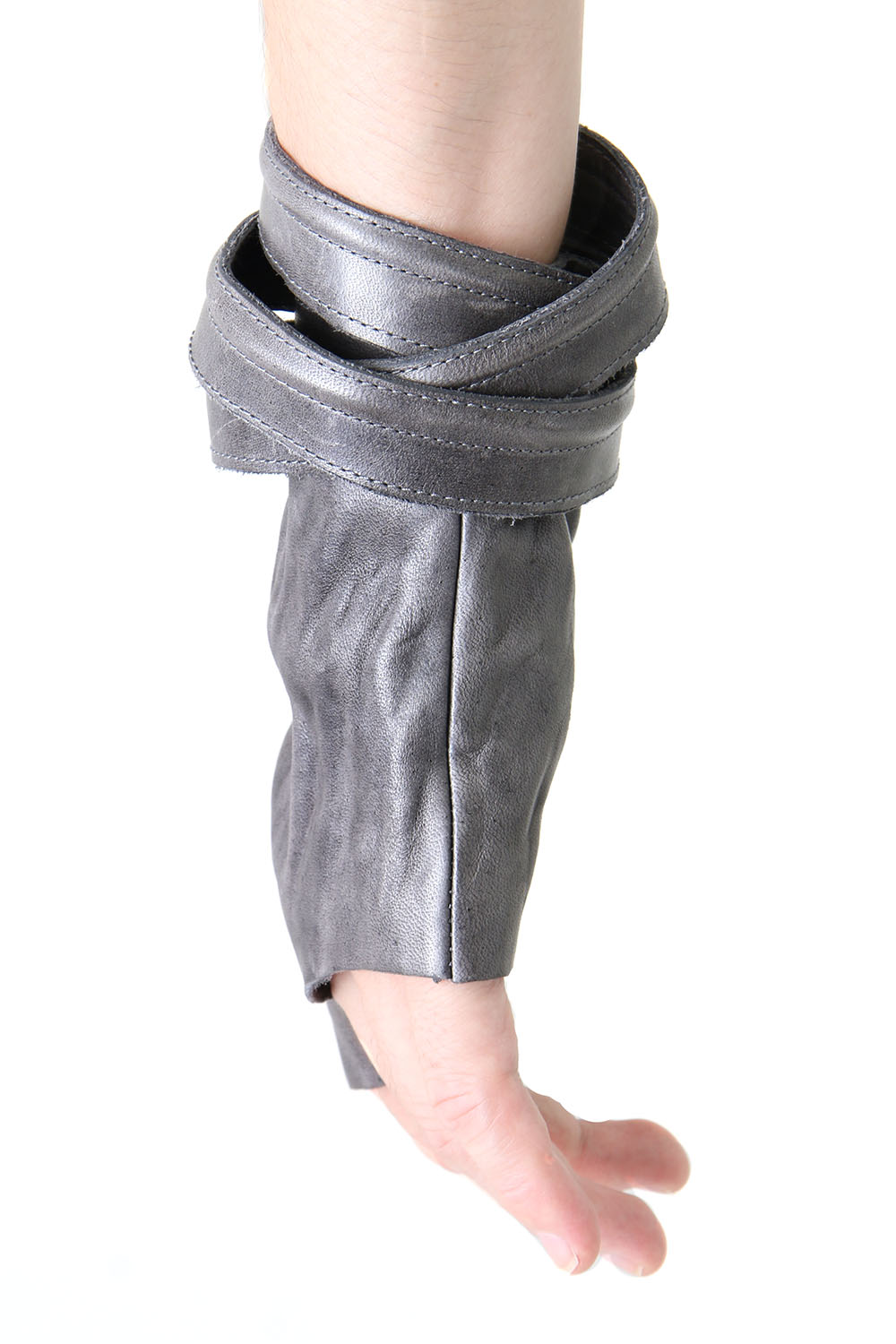 Horse Leather Strap Fingerless Gloves