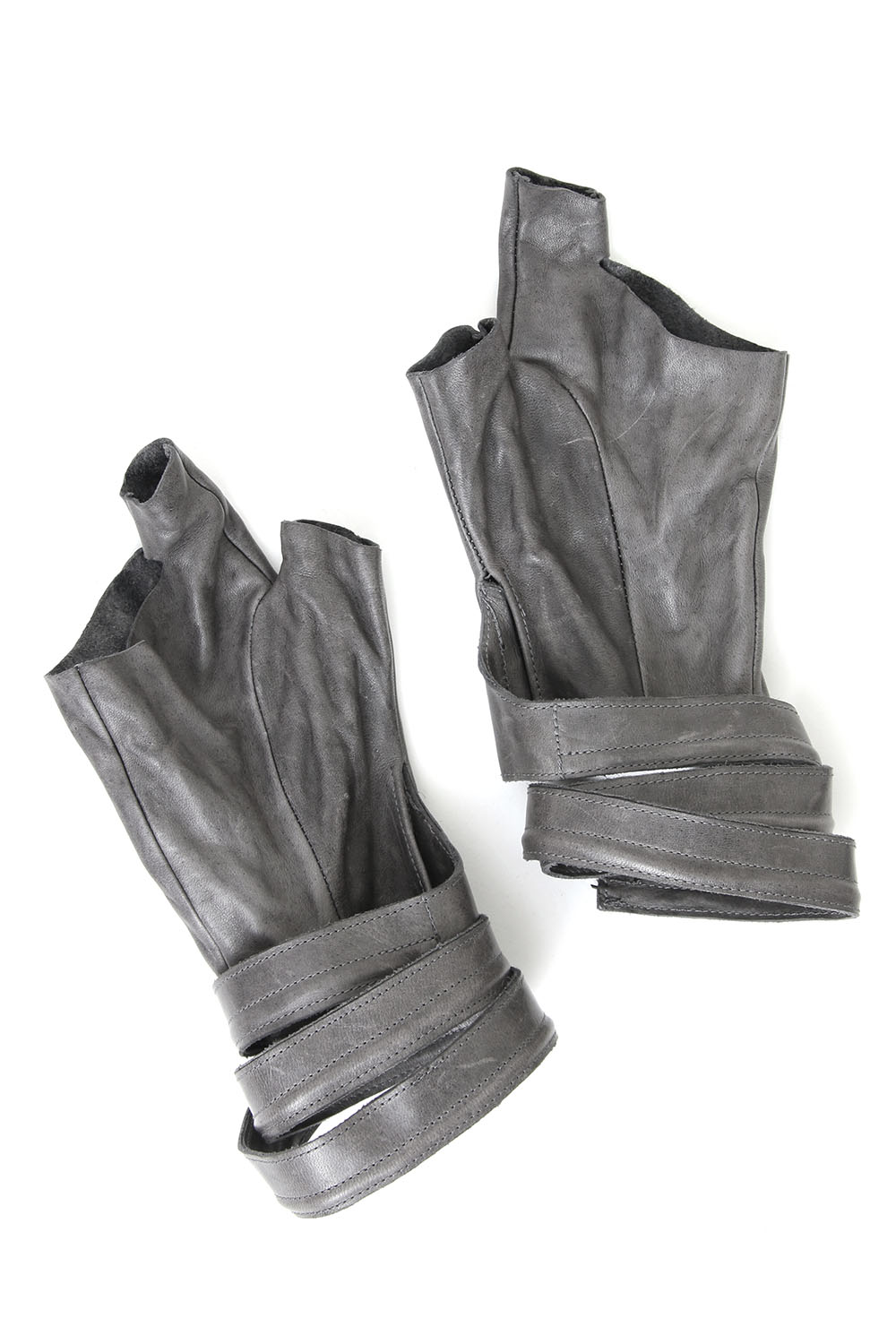 Horse Leather Strap Fingerless Gloves