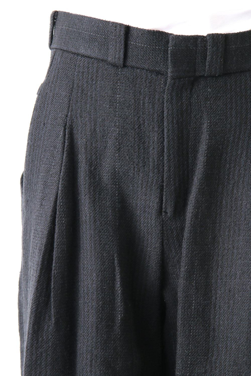 Cropped Pants Silk Linen Wool Stripe
