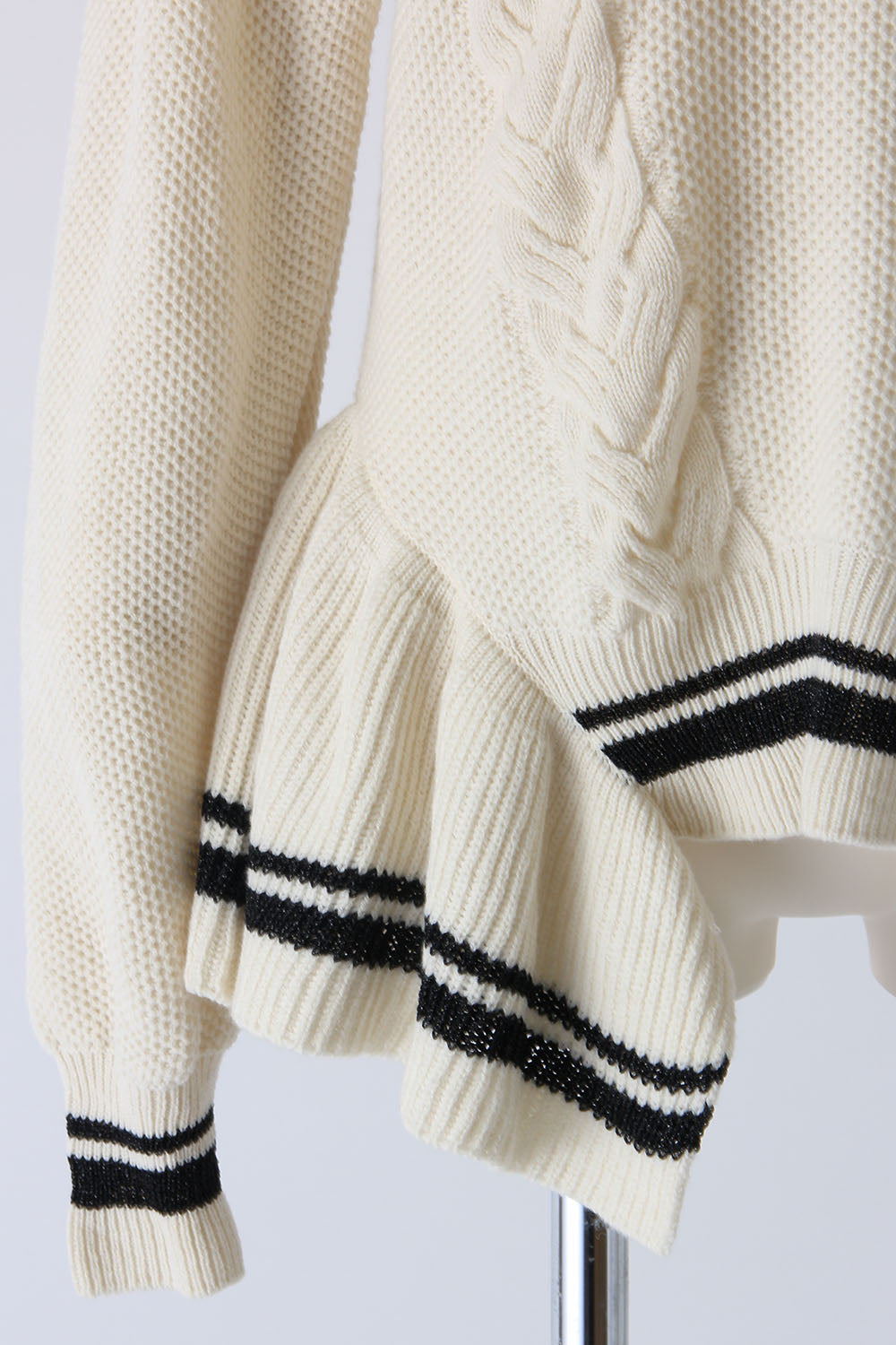 Ruffle Lace Up Knit - 17FK02