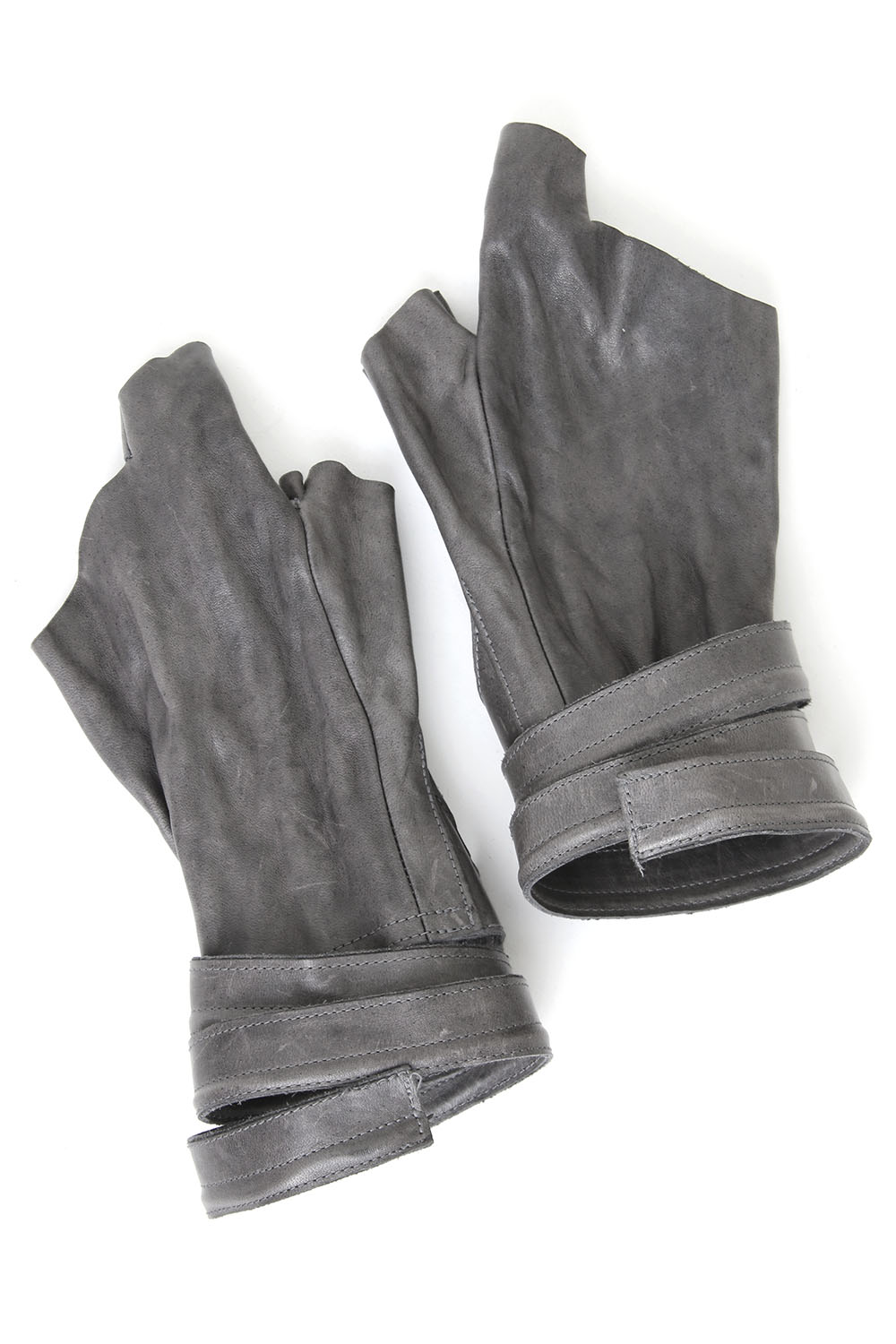 Horse Leather Strap Fingerless Gloves
