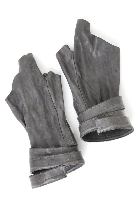 Horse Leather Strap Fingerless Gloves