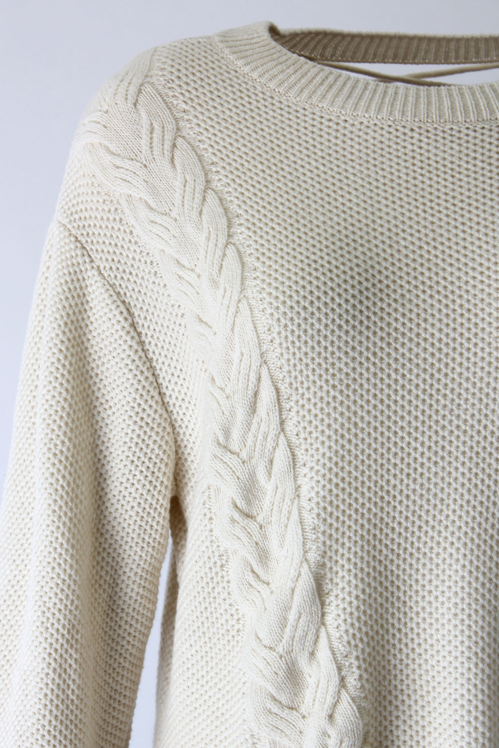 Ruffle Lace Up Knit - 17FK02