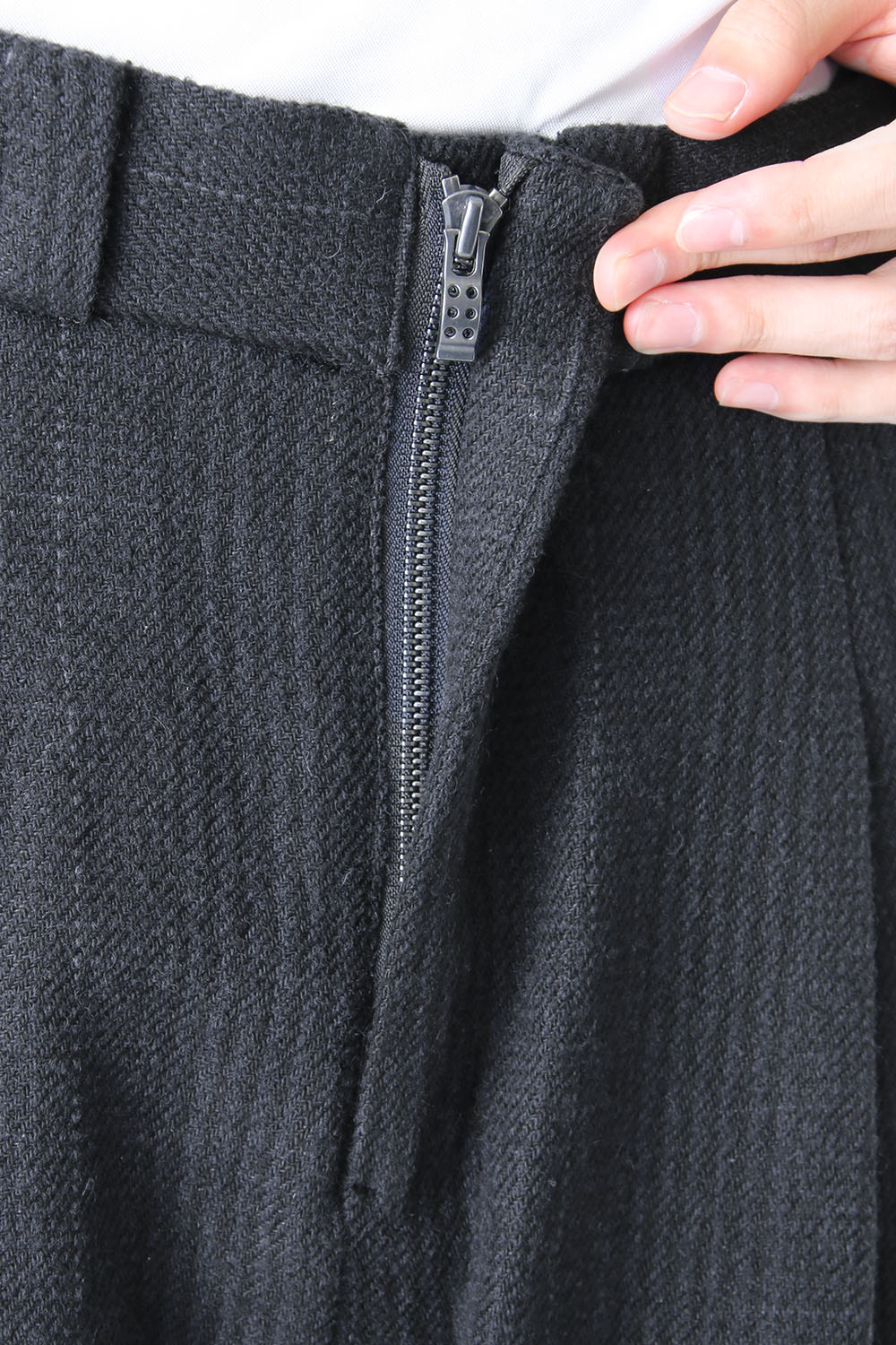 Cropped Pants Silk Linen Wool Stripe