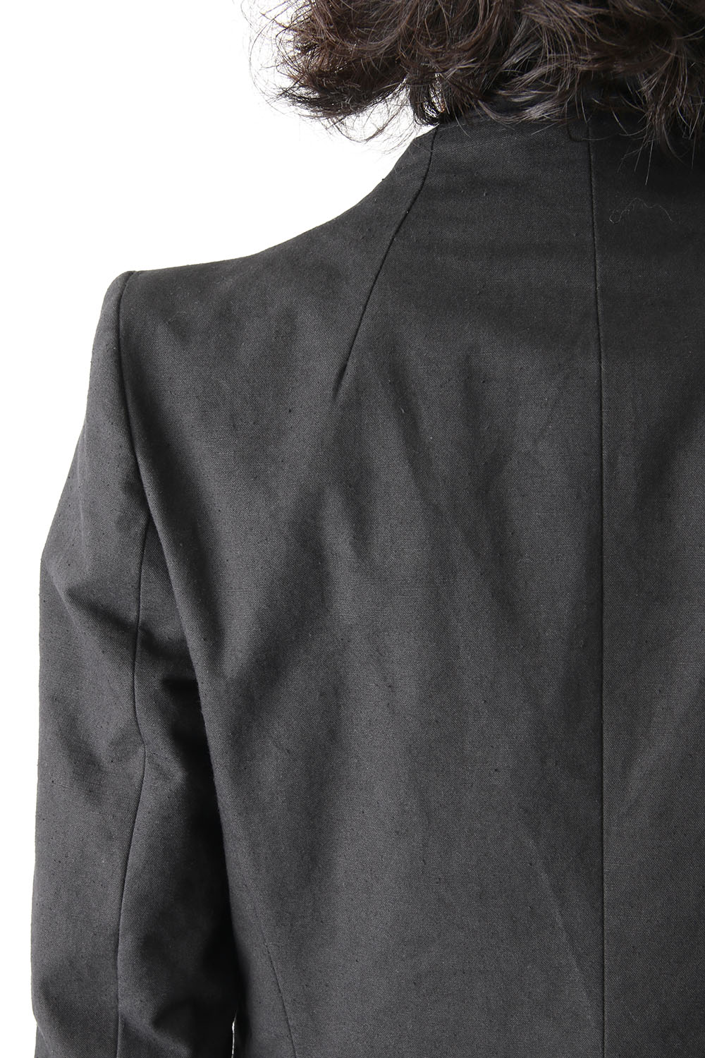 Layered Collarless Tailored Jacket Black