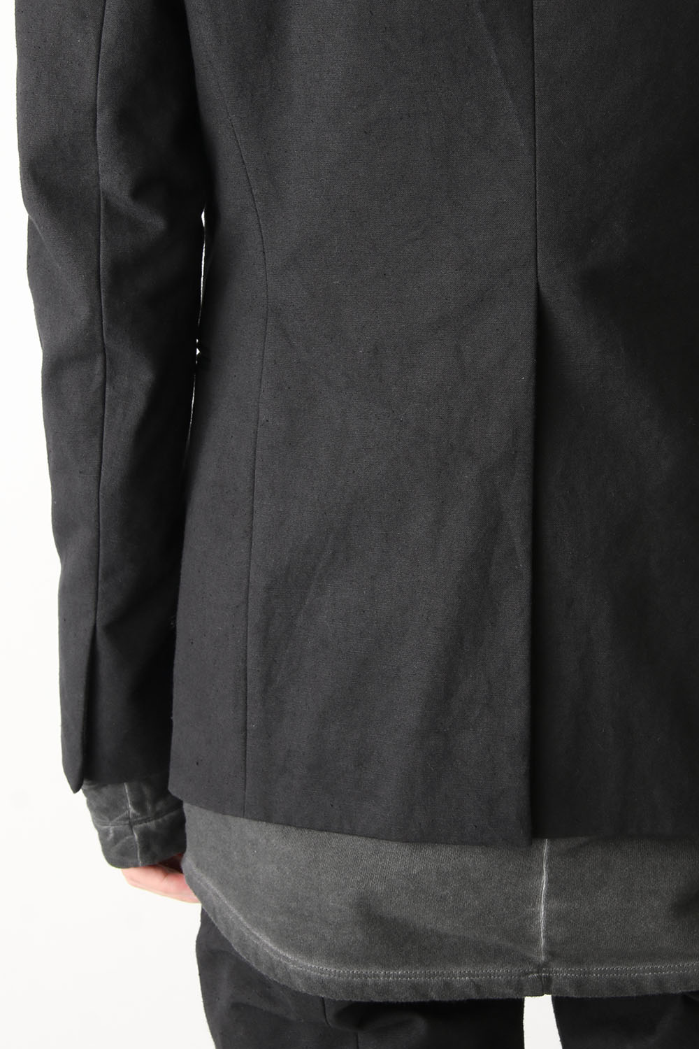 Layered Collarless Tailored Jacket Black