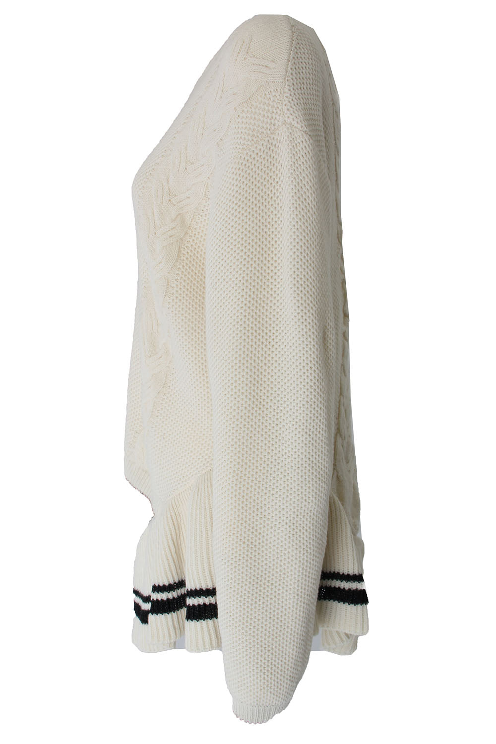 Ruffle Lace Up Knit - 17FK02