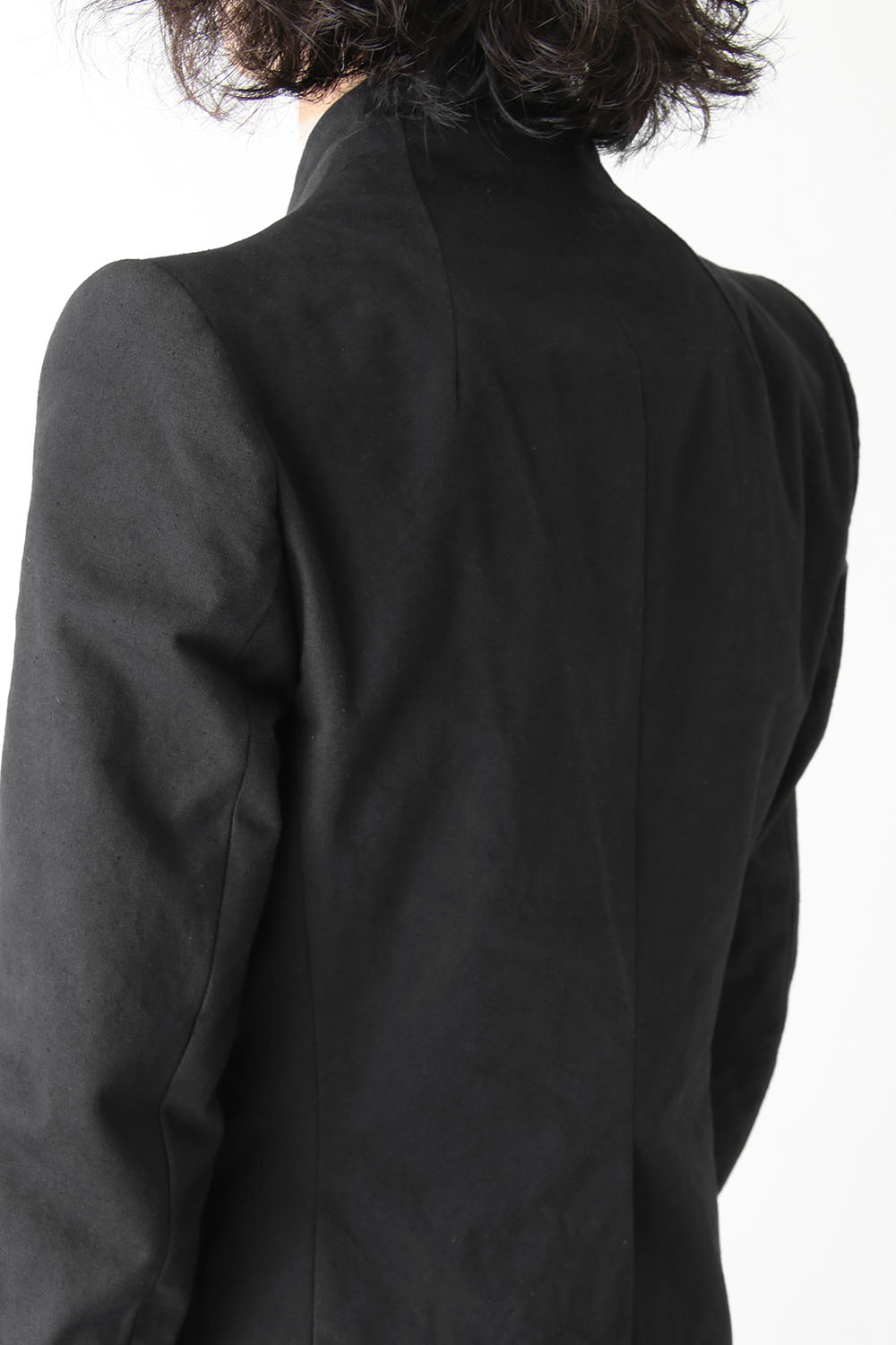 Layered Collarless Tailored Jacket Black