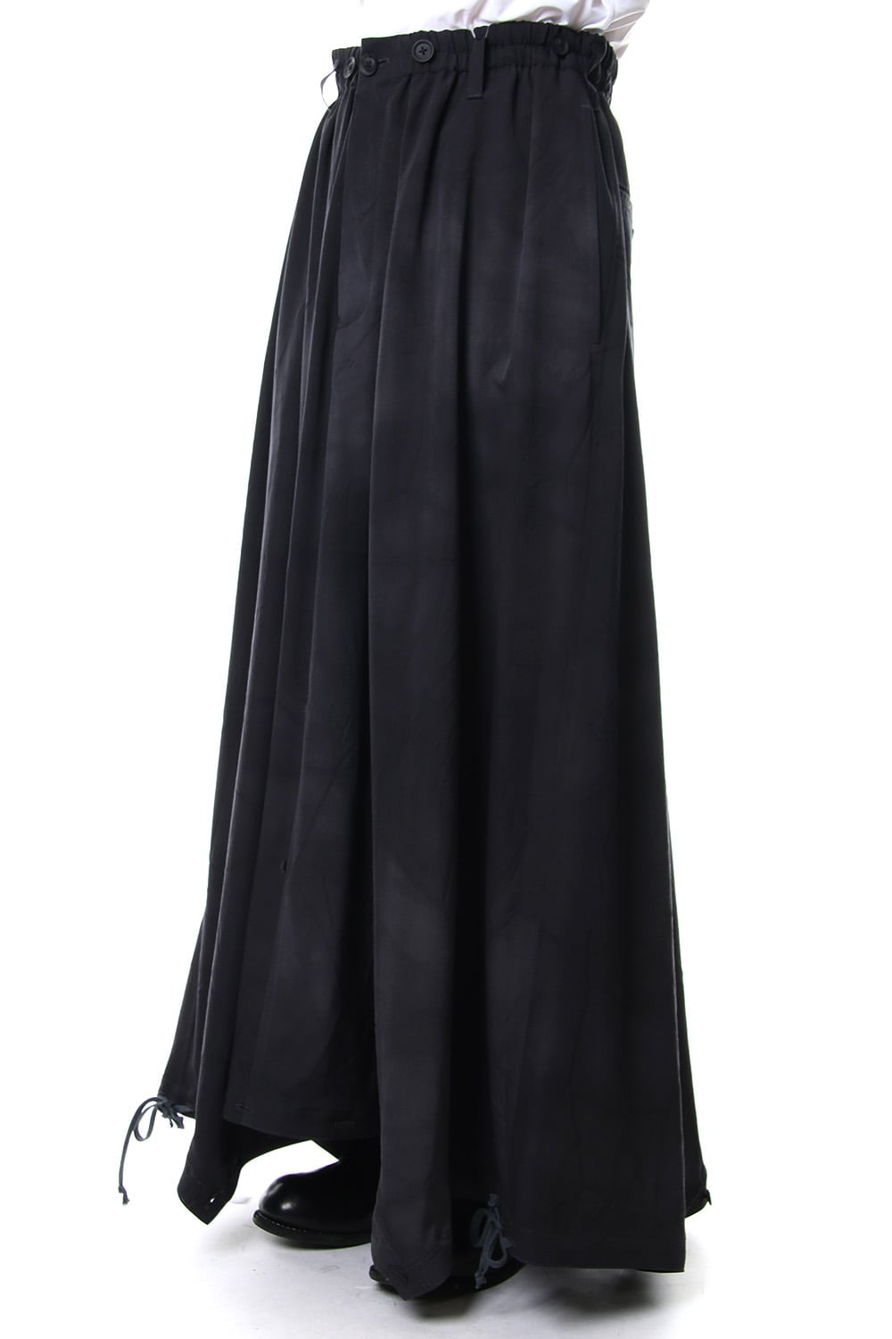 Sarouel Skirt Uneven Dyeing Wrinkled Gabardine 