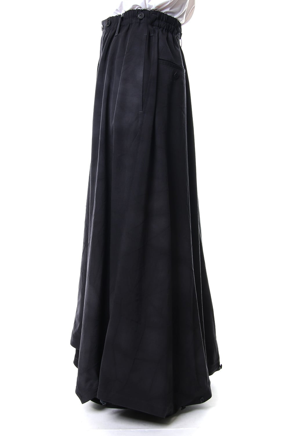 Sarouel Skirt Uneven Dyeing Wrinkled Gabardine 