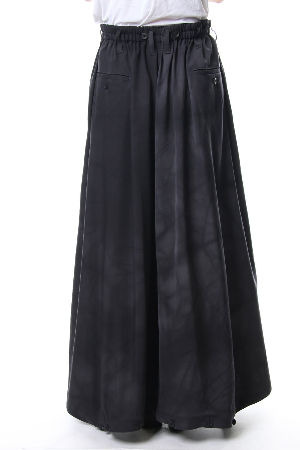 Sarouel Skirt Uneven Dyeing Wrinkled Gabardine 