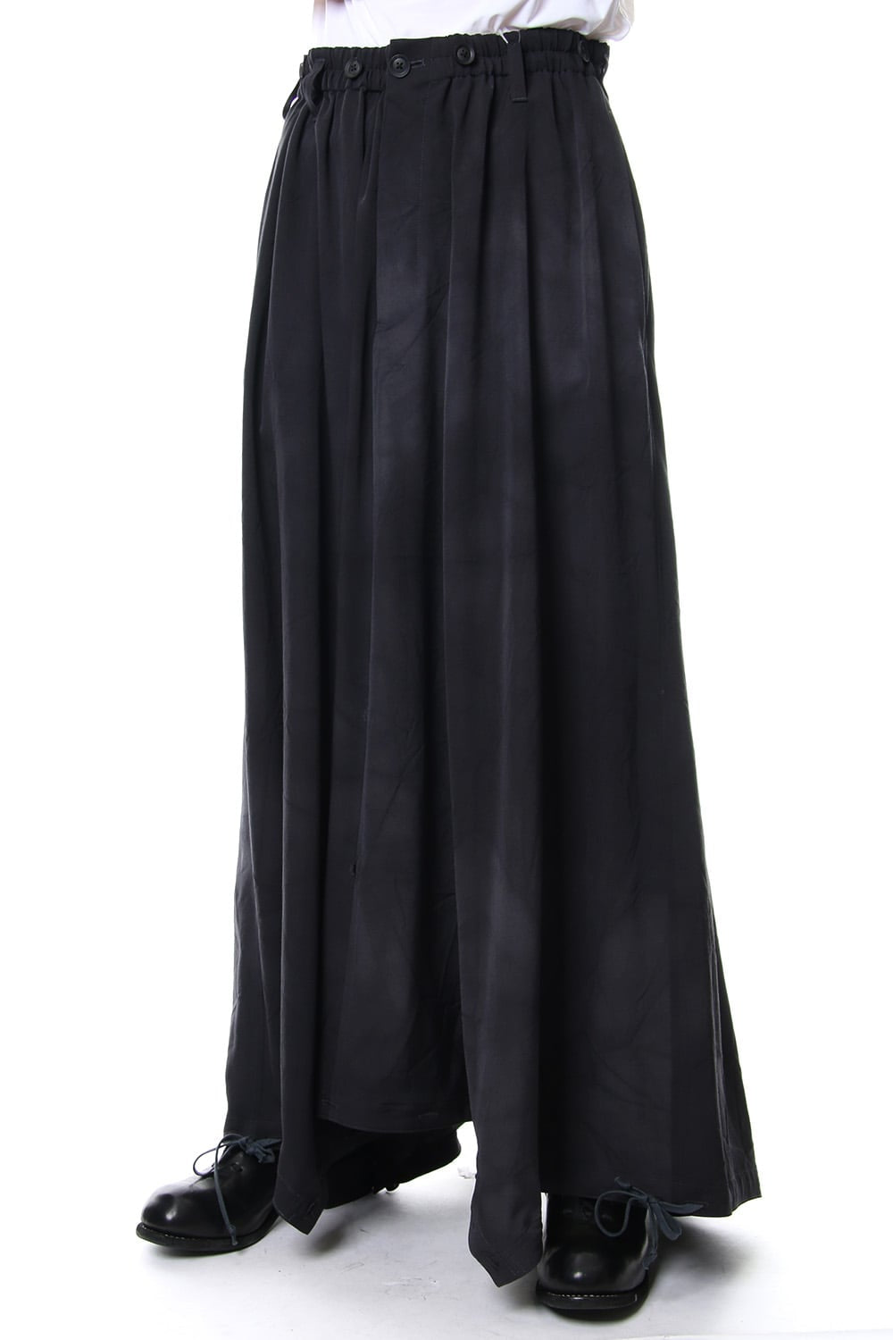 Sarouel Skirt Uneven Dyeing Wrinkled Gabardine 