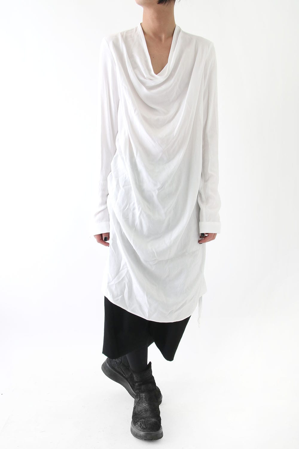 17PFW Shirring Shirt WHITE