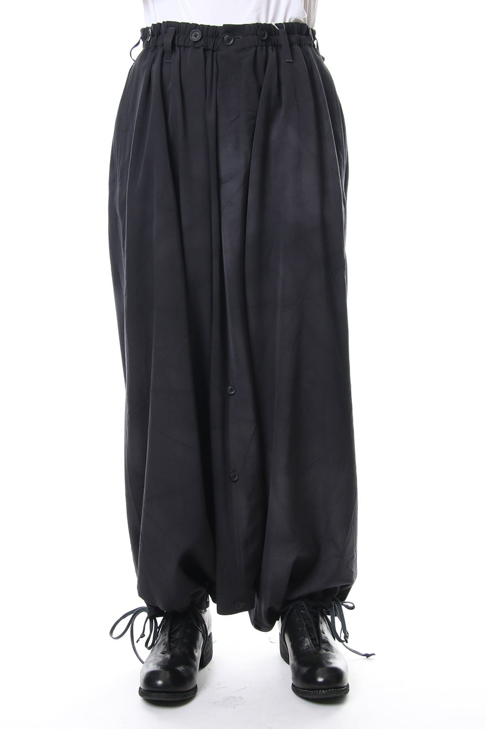 Sarouel Skirt Uneven Dyeing Wrinkled Gabardine 