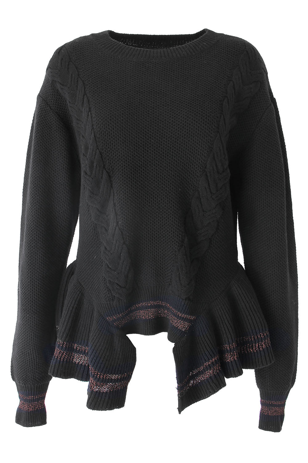 Ruffle Lace Up Knit - 17FK02