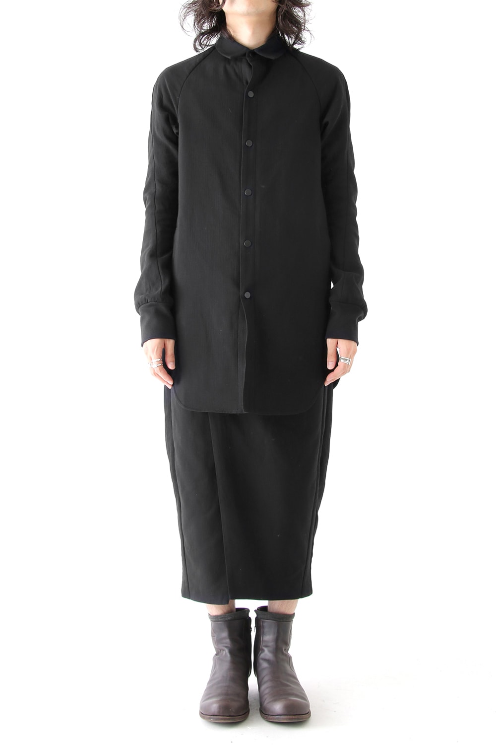 Long Shirt Triple Crepe Cotton