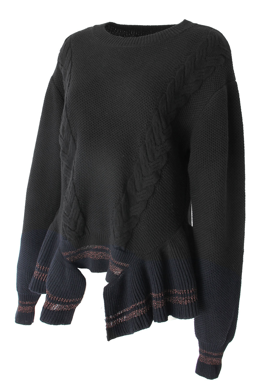 Ruffle Lace Up Knit - 17FK02