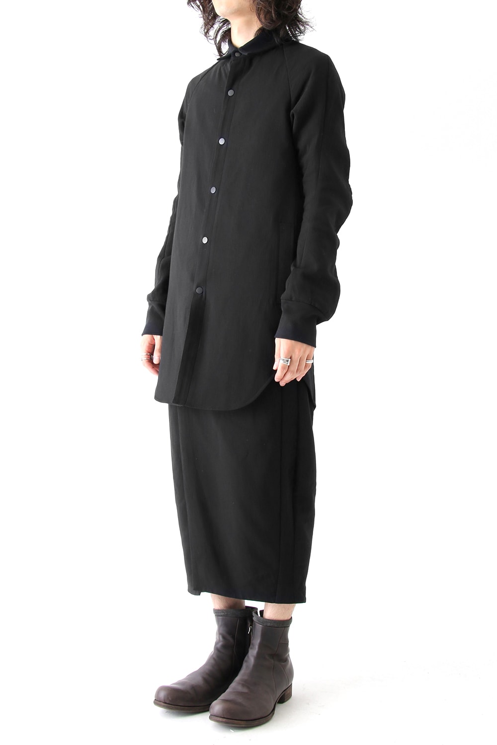 Long Shirt Triple Crepe Cotton